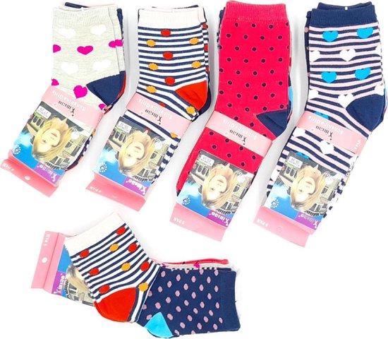 Kindersokken multipack 5 paar meisjes sokken
