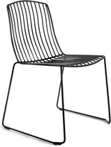 Mobistoxx PAGOR Draadstoel Zwart, metalen indoor en outdoor stoel, modern design, Industrieel metaal, als eetkamerstoel tot tuinstoel