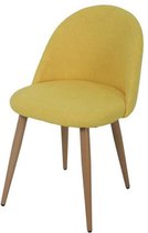 Stoel gele stof - Metalen poten - L 53 x D 54 x H 76 cm - COLE