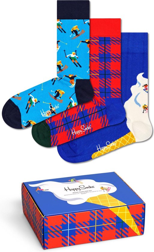 Happy Socks XDSK08-6500 3-Pack Downhill Skiing Socks Gift Set