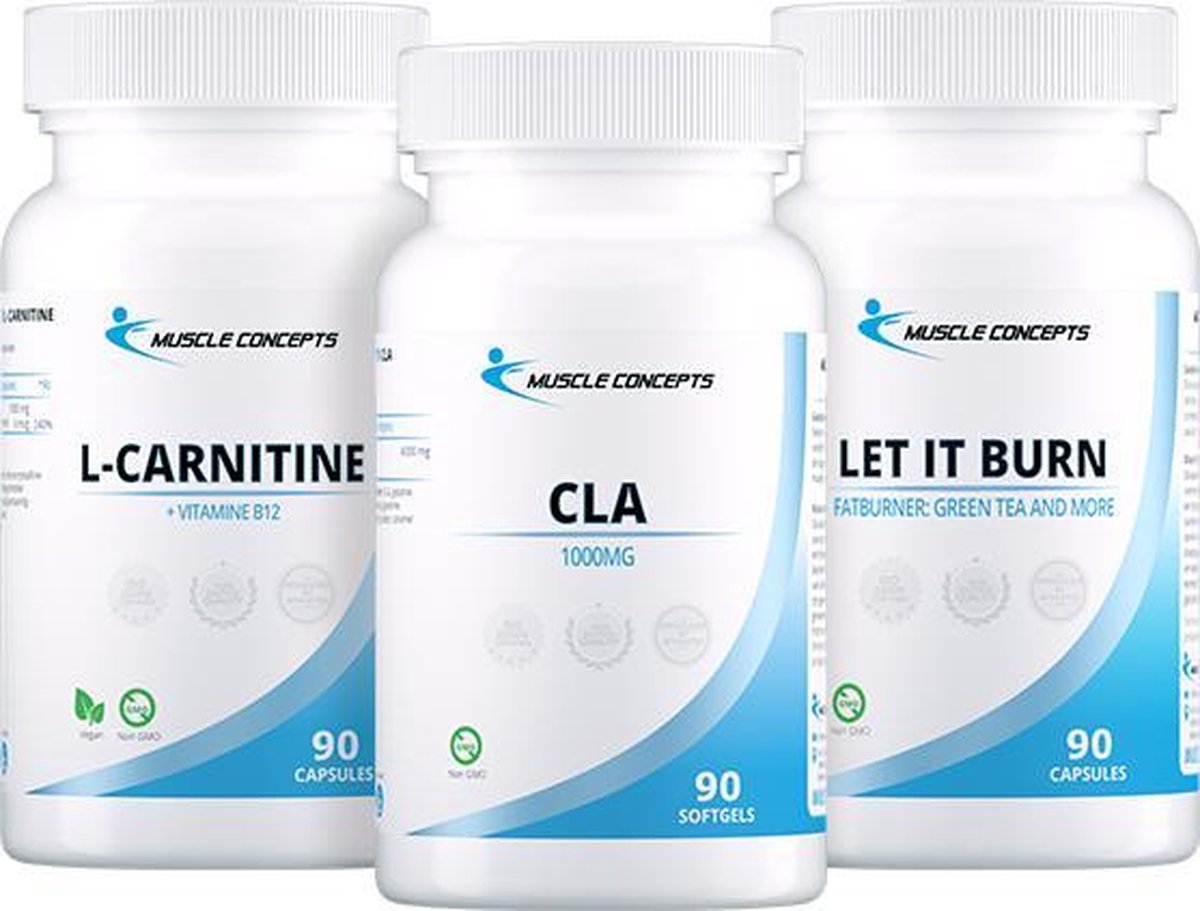 Goedkoopste Afslank & Droogtrain Pakket - Let It Burn CLA L-Carnitine | Muscle Concepts