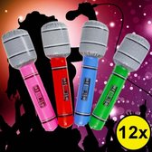 Decopatent® Uitdeelcadeaus 12 STUKS Mix kleuren Opblaasbare Microfoon - Speelgoed Traktatie Uitdeelcadeautjes voor kinderen