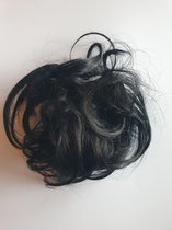 Haarstuk extra dik Messy Bun crunchie knot zwart
