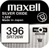 MAXELL 396 / SR726SW zilveroxide knoopcel horlogebatterij 2 (twee) stuks
