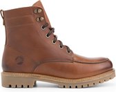 Travelin' Haugesund Heren - Leren Veterschoenen - Wol gevoerde boots - Cognac leer - Maat 43