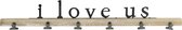 Art for the Home - Metal Art met Hout - I Love Us - 12x71 cm