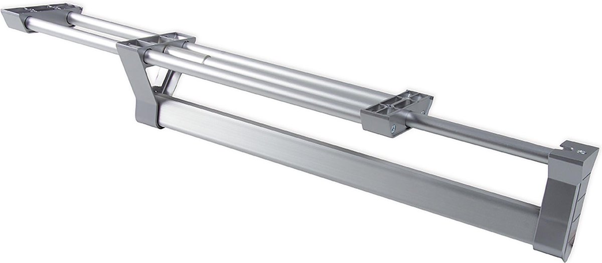 Emuca Uittrekbare garderobestang voor kast, 350 mm, Aluminium en kunststof, Mat geanodiseerd