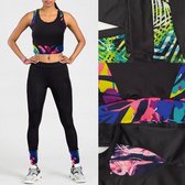 Sport Fitness Set maat M/L gemaakt van Bamboo Knitwear Top + legging (zwart/roze/wit/paars) Model nr. 3