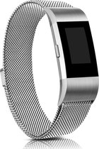 YPCd® Fitbit Charge 2 bandje - Zilver - Milanees Roestvrij Staal - Large