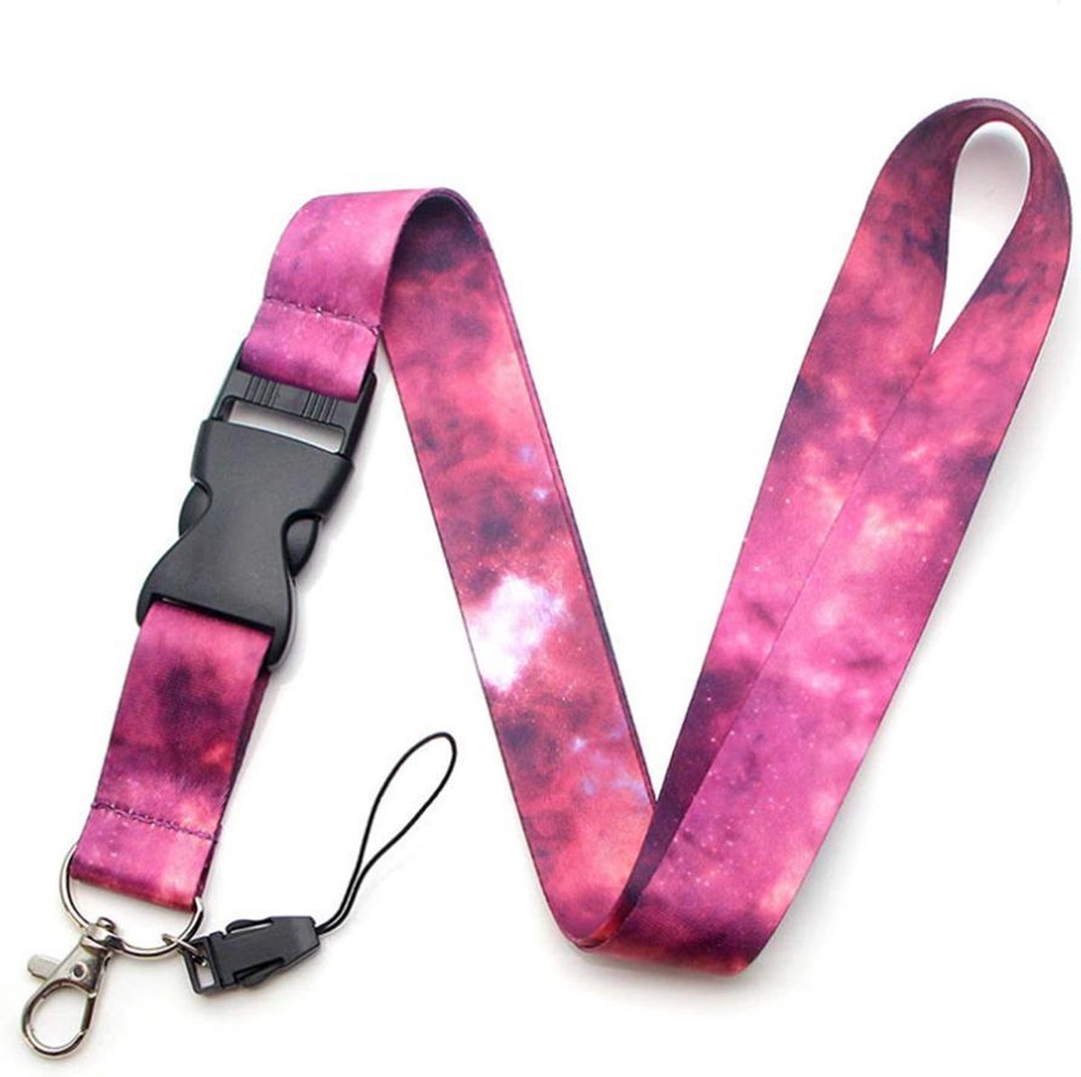 DW4Trading Sleutelkoord Sterrenhemel Paars - Sleutelhanger - Keycord - Lanyard - Lengte 50 cm