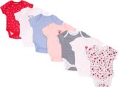 7x gedessineerde, katoenen bodysuits met OEKO-TEX certificaat  12-18 m 86 cm