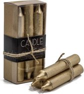 Candle Junkie doosje dinerkaarsen goud
