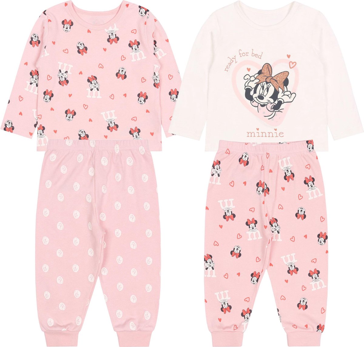 2x tweedelige katoenen pyjama Mini Mouse DISNEY OEKO-TEX 0-3 m 62 cm