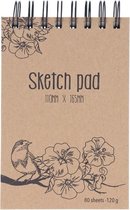 Schetsblok | Mini schetsboek | 11 x 16,5 cm | 80 vellen | Pocket size | Bevat chamois-papier | Tekenen | Schetsen