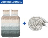 Luxe Zachte Dekbedovertrek Eenpersoons - 140x200/220cm - Inclusief 1 Kussensloop - 100% Versterkt Katoen - Mick + Wasbaar Microfiber Dekbed - 140x200cm - Wit