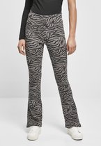 Urban Classics Legging -L- High Waist Zebra Boot Cut Grijs/Zwart