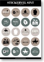 Sinterklaas stickers | Stickervel | 20 stickers | Sinterklaasfeest | MOODZ design