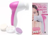 Multifunctionele gezichtsreinigingsborstel incl. reinigingsspons, zachte gezichtsborstel, peelingkop, massagekop. Ideaal apparaat dat je gezicht reinigt, verzorgt en verwent, maakt je huid gl