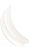 Een witte veeg crème op een witte achtergrond.