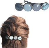 Hairpin-Haarspeld-Haaraccessoire-Hairclip-Cabochon-grijs-groen-Handmade-Haarmode