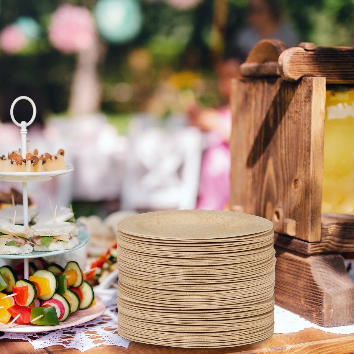 Assiettes Bambou Jetables Roontin - Lot 50 - Écologiques Biodégradables - Amuse-bouches Snacks - 17x8cm Sans Plastique Saladier Jetable Pour Buffet