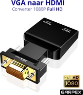 Garpex® VGA naar HDMI adapter – 1080P Full HD  Universele Converter – Analoog naar Digitaal - Zwart
