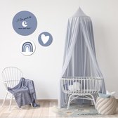 Muurcirkel / Wandcirkel I love you - set van 3 muurcirkels - Decoratie kinderkamer / babykamer jongens