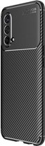 OnePlus Nord CE 5G Hoesje Siliconen Carbon TPU Back Cover Zwart