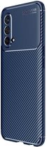 OnePlus Nord CE 5G Coque Siliconen Carbone TPU Coque Arrière Blauw