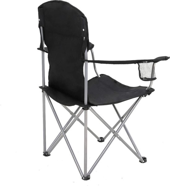 SONGMICS Campingstoel, set van 2, inklapbaar, comfortabel, klapstoel met robuust frame, belastbaar tot 150 kg, met flessenhouder, outdoor stoel, zwart GCB08BK, XL van Songmics — afbeelding 5