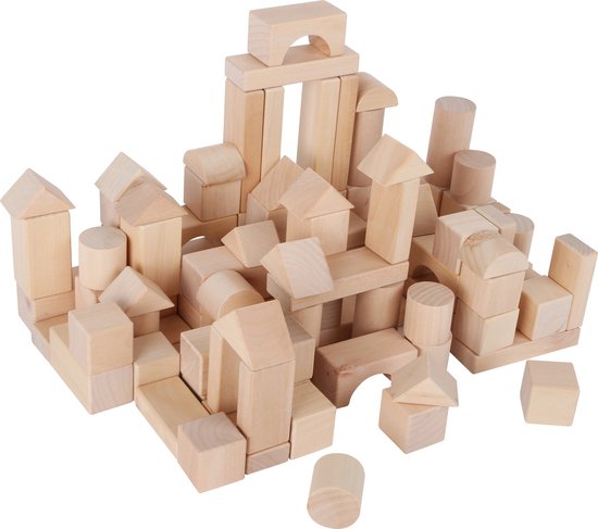 Aardbei Ik wil niet lekkage Houten bouwblokken blank / naturel + handige tas - 100 stuks - Speelgoed  vanaf 1 jaar | bol.com