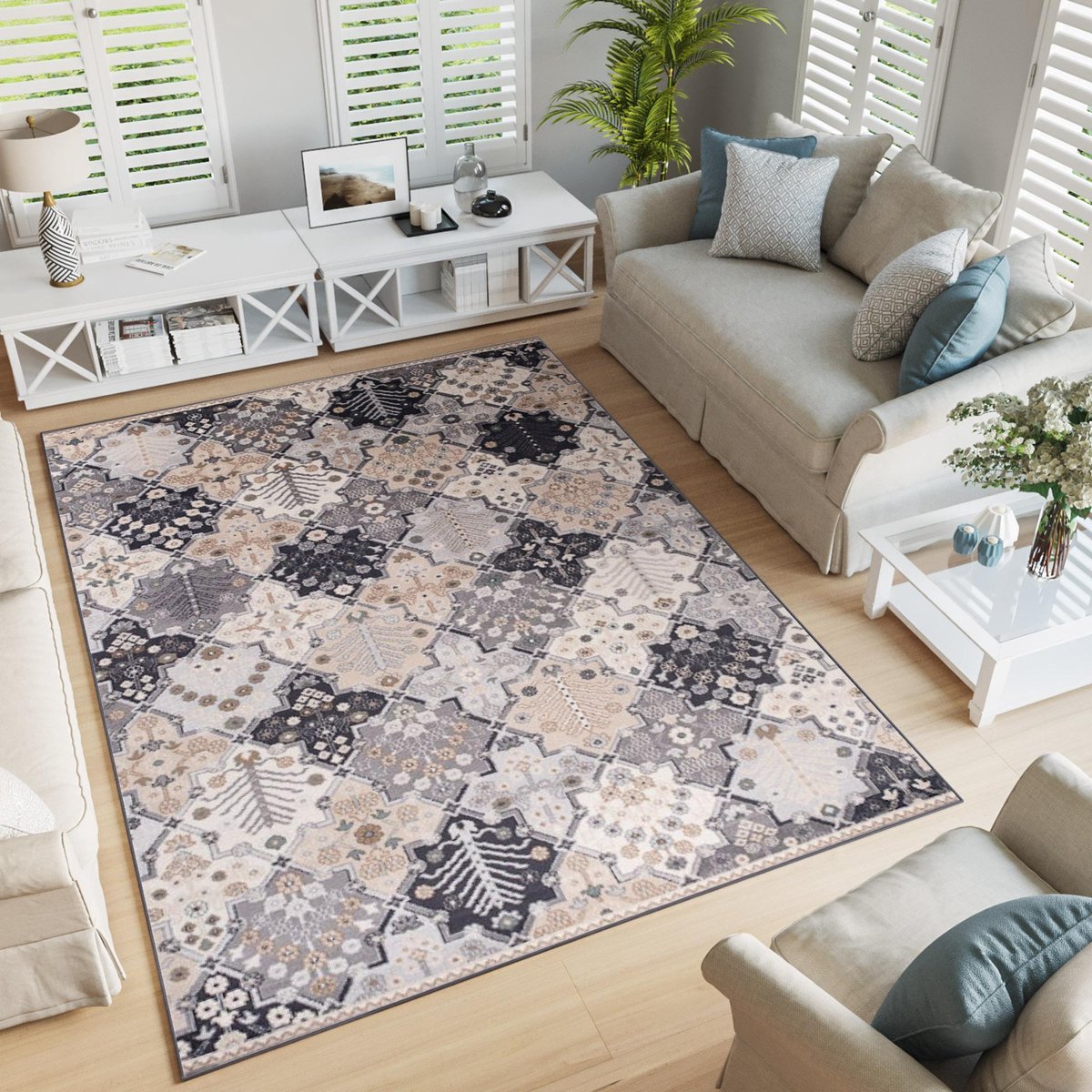 Tapiso Colorado Vloerkleed Grijs Beige Woonkamer Modern Tapijt Grijs Beige6
