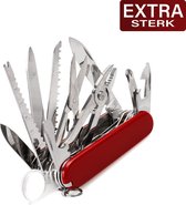 Bowkam Luxe Zakmes – Zakmes Survival – Zwitsers Zakmes – 30 Functies – Rood