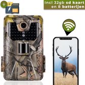 WiFi – 4K Wildcamera met Nachtzicht – 30MP – Wildlife Camera – Inclusief 32GB Memory Card en 8 Batterijen – Buiten Camera
