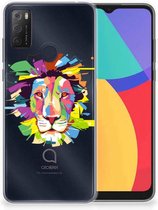Telefoonhoesje Alcatel 1S (2021) Back Cover Siliconen Hoesje Super als Cadeautjes voor Jongens Lion Color