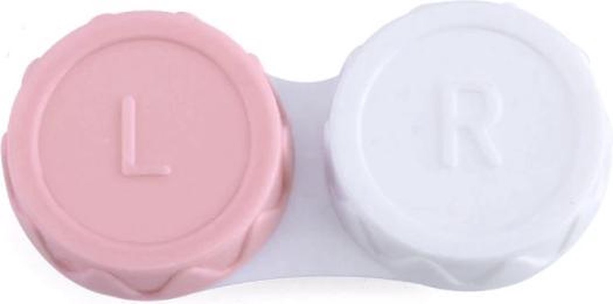 Goedkoopste FSW-Products - Lenshouder - Lenzenhouder - Lenzendoosje - Lenzenbakje - Roze / Wit