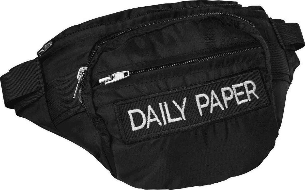 Daily Paper Mens Fidi Logo Shoulder Bumbag Fanny Pack Black
