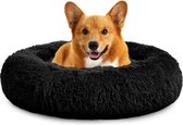 Behave Donut Hondenmand - Hondenkussen - Hondenbed - Kattenmand - Fluffy - Donut - 60cm - Zwart