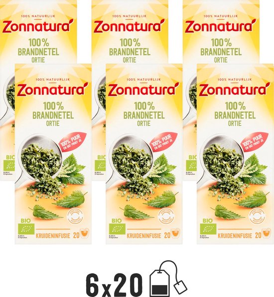 Zonnatura Brandnetel 100% Biologische Thee - 6 x 20 theezakjes - NL-BIO-01
