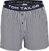 TOM TAILOR Mix & Match - Dames korte Loungewear broek - blauwwit gestreept - Maat XXL (44)