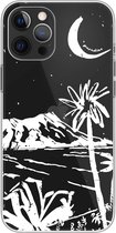 Paradise Amsterdam 'Paradise Bay' Clear Case - iPhone 12 Pro Max doorzichtig telefoonhoesje met palm, baai, strand, landschap tropische print