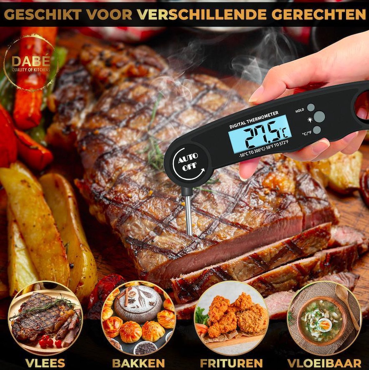 1pc Thermomètre à viande Grill Thermomètre Thermomètre alimentaire