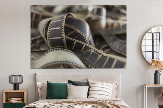 Toile Peinture Vintage - Rouleau de Film - Tissu - 150x100 cm - Décoration murale