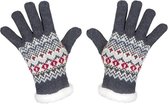 Gebreide handschoenen gevoerd met zachte fleece, Scandinavisch patroon, maat 8