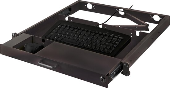 Alfaco 19-TH04 - 1U Uitschuifbaar toetsenbord en muis lade 19 inch, zwart |  bol