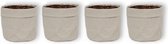 Set van 4 Trendy plantenzakken Kraft pot Easy Ø12 - Grijs - Hoogte 12cm - Hippe bloempotten van karton - Van binnen gesealed - Geschikt als plantenpot - Binnen te gebruiken