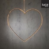 Luca Lighting Hart Hangend met Warm Witte LED Verlichting - H128 x Ø58 cm - Zwart