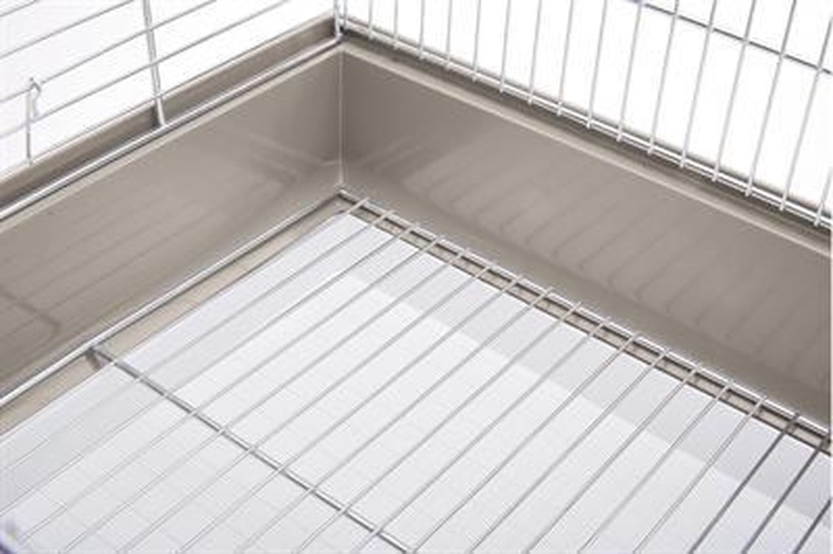 Imac Vogelkooi Irene 3 Taupe/Wit 51x30x48 cm Compacte Kooi Kanaries Vinken Hoog Onderbak Schuiflade - Afbeelding 2