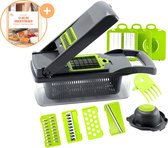 Multifunctionele Groentesnijder - Mandoline - Keukensnijder - Inclusief 8 Opzetstukken - Uiensnijder - Vaatwasserbestendig - Frietsnijder- 15 Delig - LuckySense