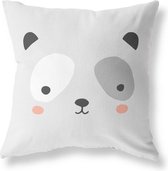 KNUSSEN Dierencollectie - Kussen Panda | Grijs - 40cm x 40cm, Hoes + Binnenkussen